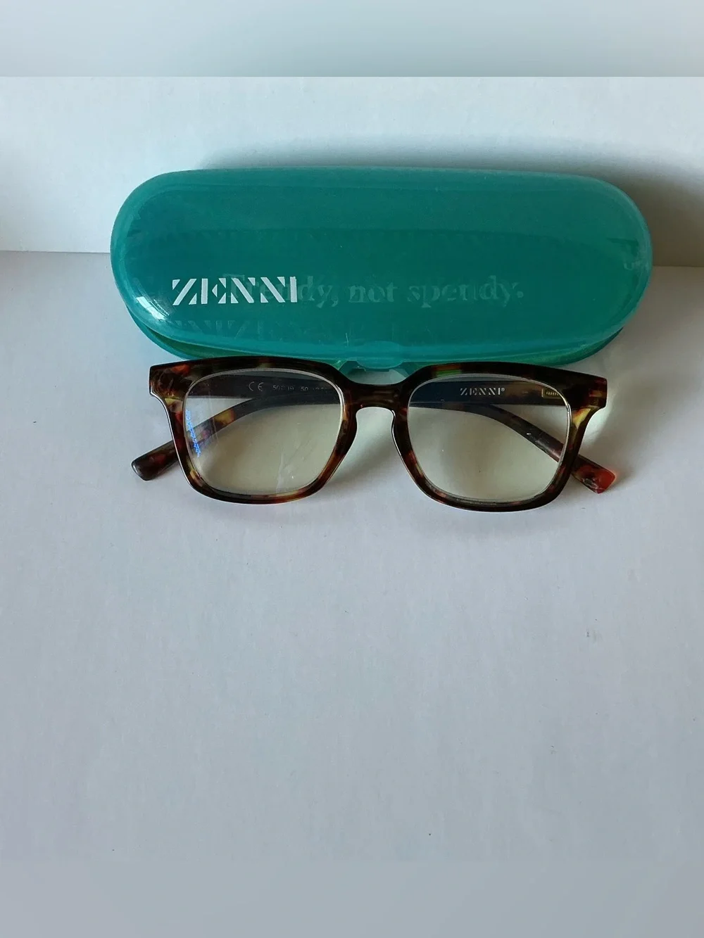 Zenni Eyeglasses +2.50 Brown with Case